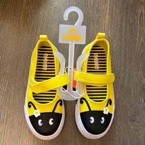 Girls Embroidered Bee Sneakers - Busy Little Bee
